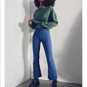 UO Rosie Ribbed High-Waisted Flare Pant